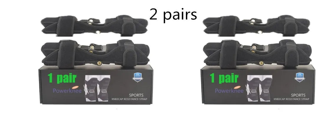 Knee brace with spring mechanism in adjustable design for mountaineering and sports activities