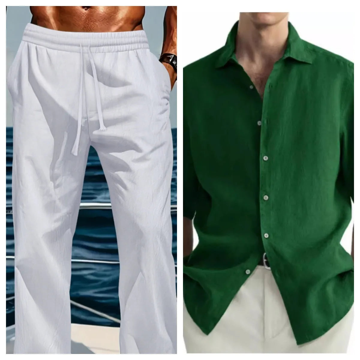 Men's green pure cotton casual shirt with cardogan-style collar regular fit