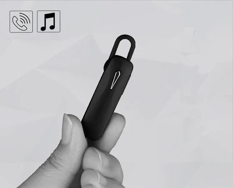 M163 Bluetooth car headset in black or white for hands-free calls and music control