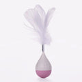 Green feather tumbler cat toy with self-healing stick, bite-resistant ball and goose feather attachments on aluminium shaft