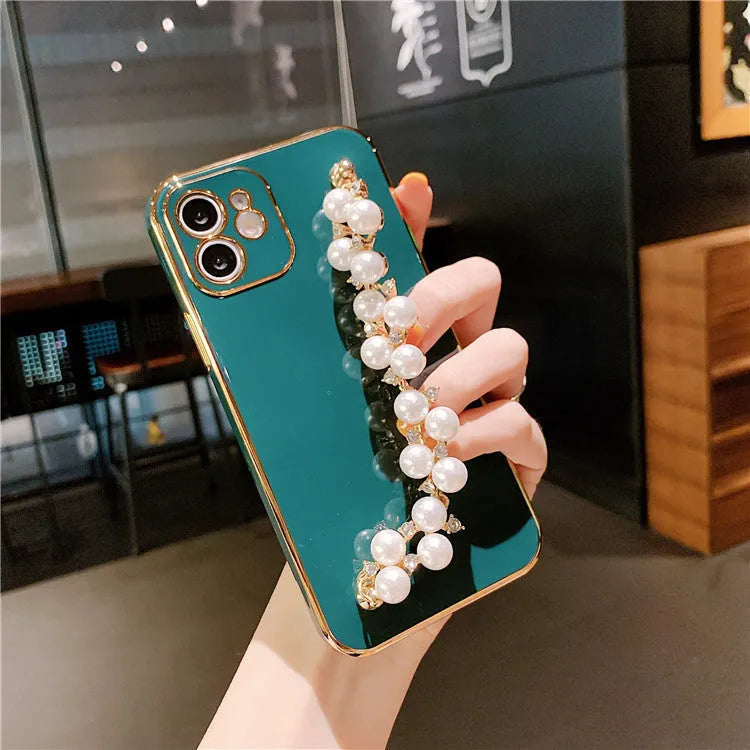 Electroplated pearl soft TPU phone case for Apple iPhone with anti-fall and anti-fingerprint protection, available in multiple colours