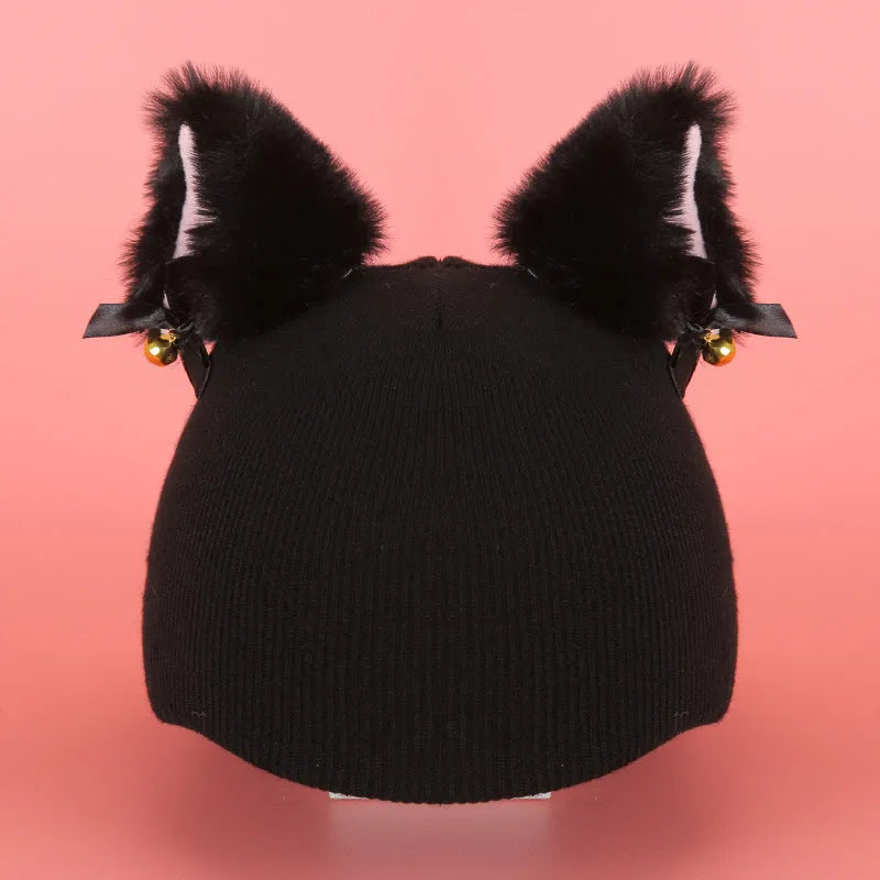 A soft plush ski helmet decoration cover featuring a cute cartoon character design.