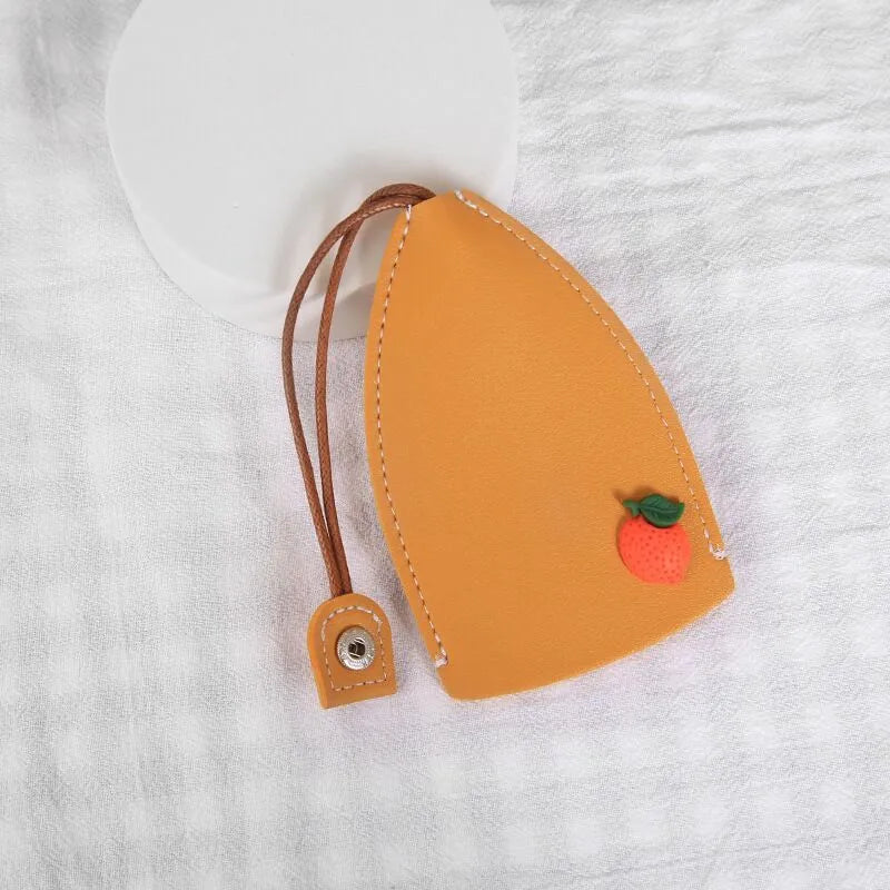 Cartoon design PU leather pull-out car key protector case showing colourful patterns