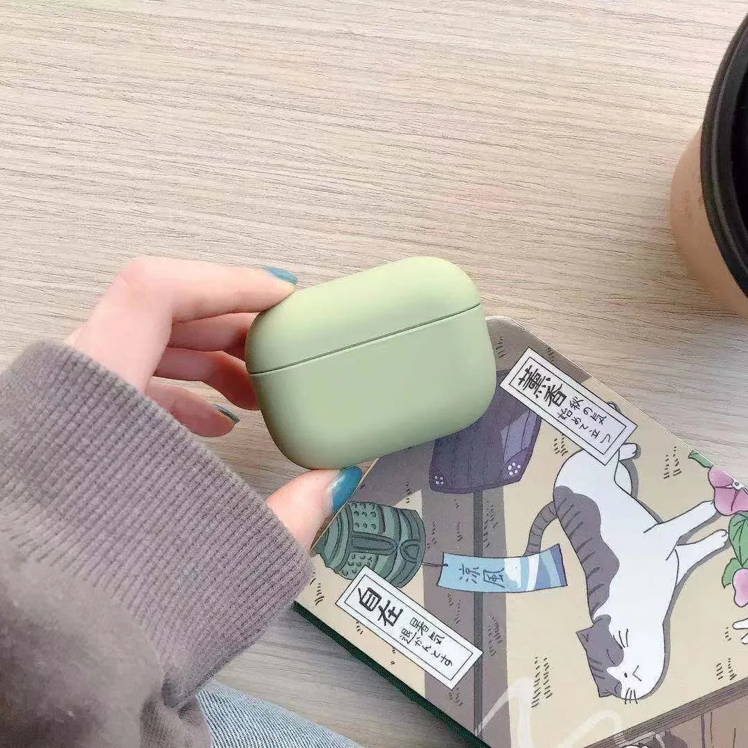 Plastic protective case for Apple AirPods Pro headphones shown in multiple colour options.