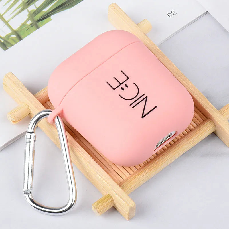 Black and Pink PC hard protective cases for Apple AirPods with decorative back cover designs.