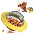 Plastic missing food educational toy with leak-feeding hole for dogs and cats, Lake Blue and Yellow colours