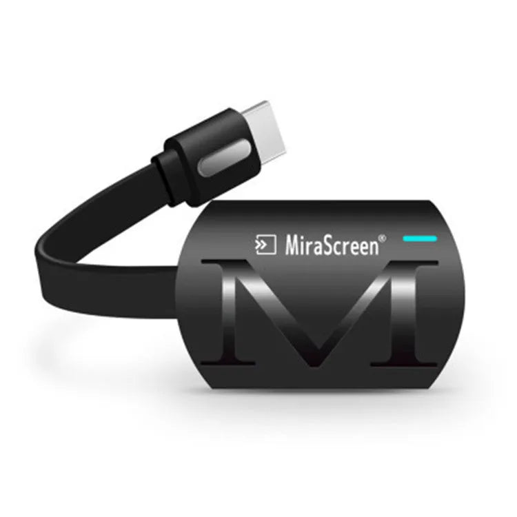 Black USB HDMI smartphone dongle for TV streaming at 1080p resolution