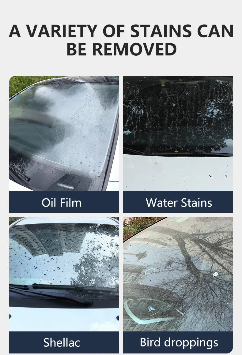 Glass oil film remover cleaning cream paste in container for car and window decontamination