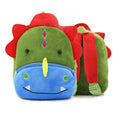 Plush animal backpack for children with zipper closure measuring 26x24x10cm