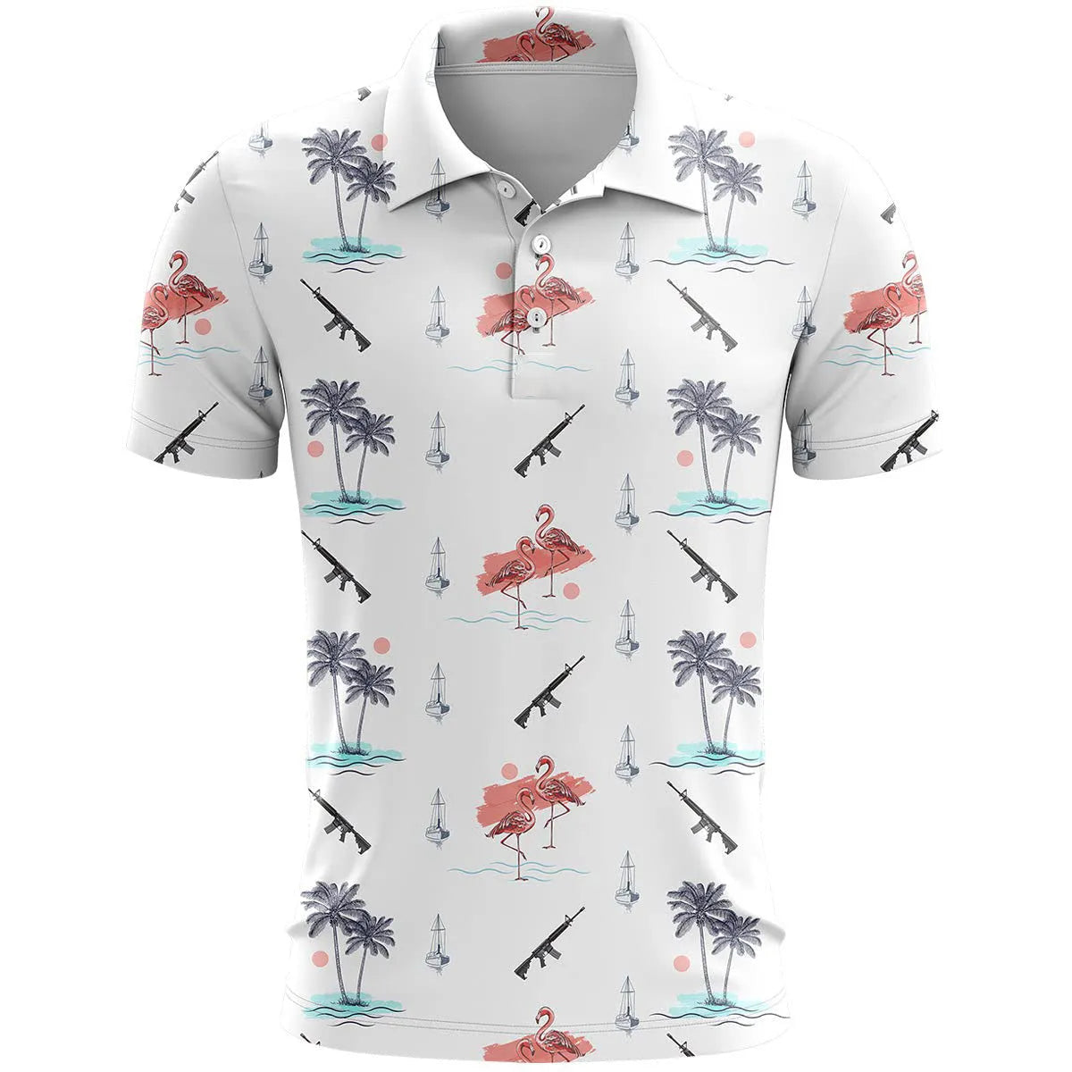 Man's loose-fit 3D printed short sleeve T-shirt in bird eye cloth, shown in multiple colour options.