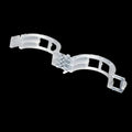 Assortment of 50 smooth plastic plant grafting clips for garden use on a white background.