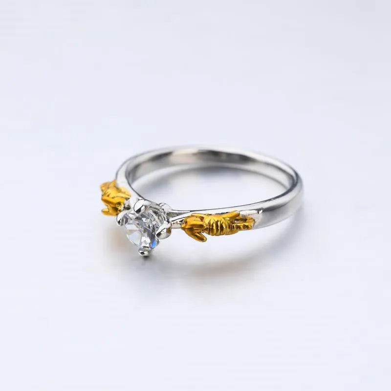 Black gold crystal crown ring for cosplay with copper construction and multiple size options