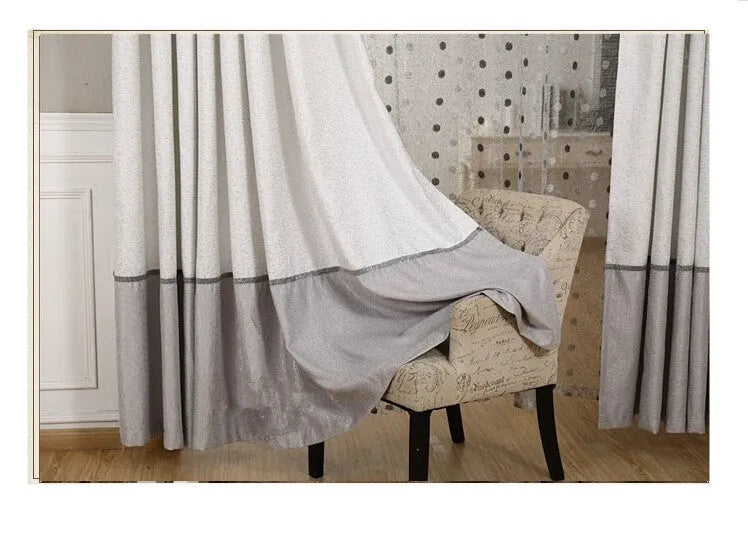 Blackout curtain panel showing hook, Korean hook and ring heading style options for light blocking window treatments