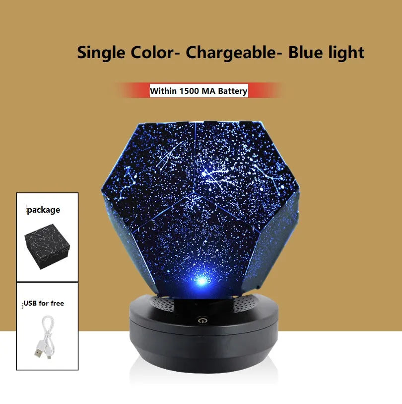 LED star projector night light projecting constellations on ceiling with remote control