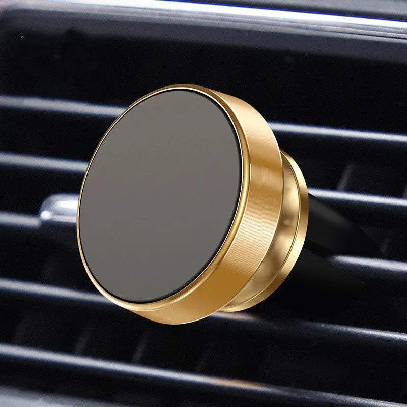 Magnetic car phone holder in aluminium alloy with CD texture in Black, Gold and Silver colour options