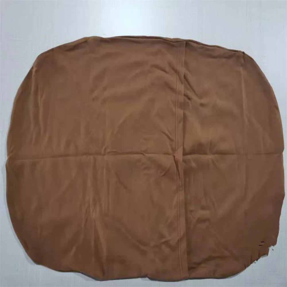 Beige portable baby nest crib for newborns measuring 75cm by 45cm on a neutral background.