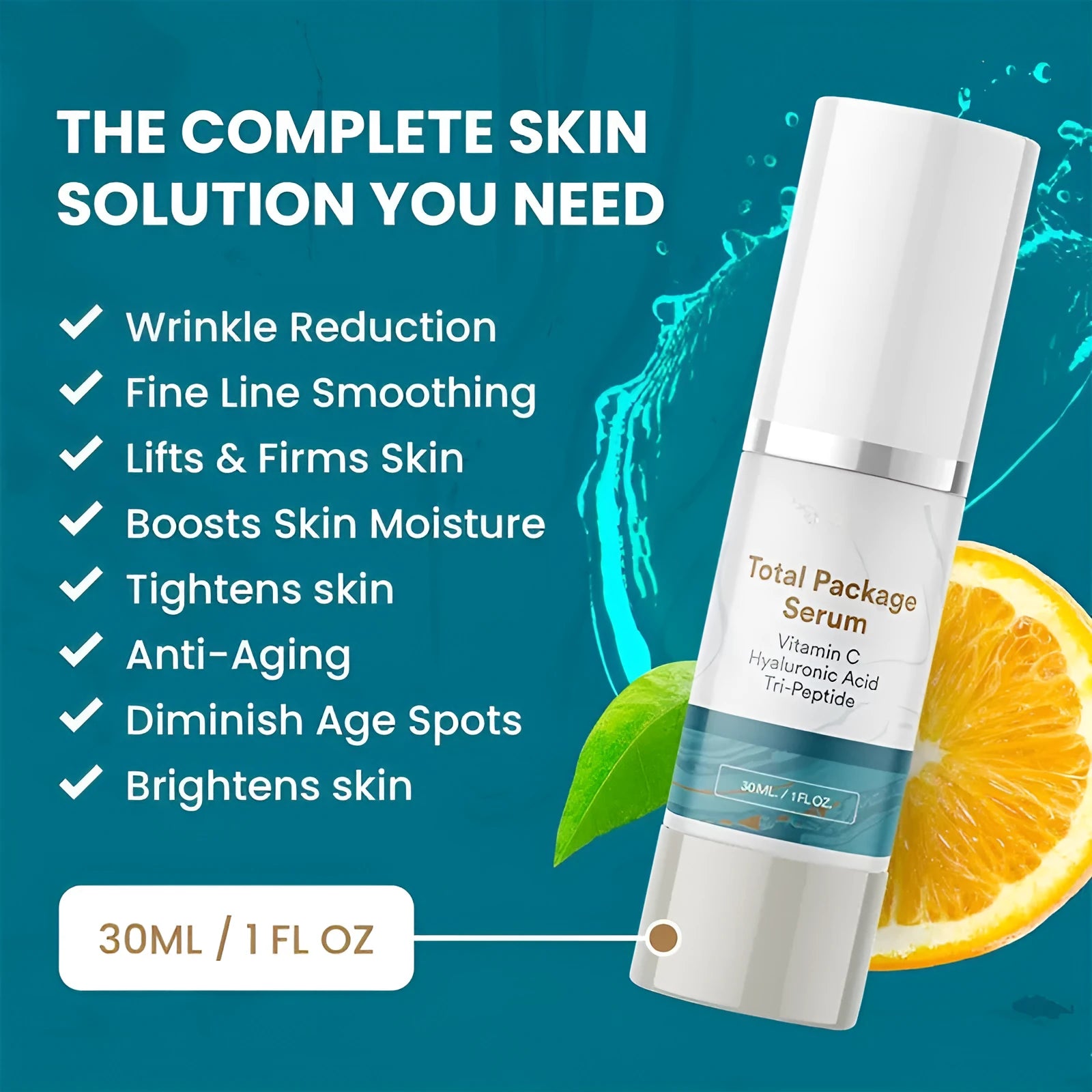 30ml facial essence in dropper bottle for moisturising and brightening skincare
