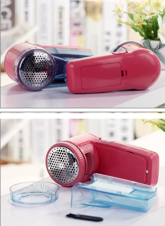 Blue portable electric lint remover for clothing with compact 11x16x9.5cm design
