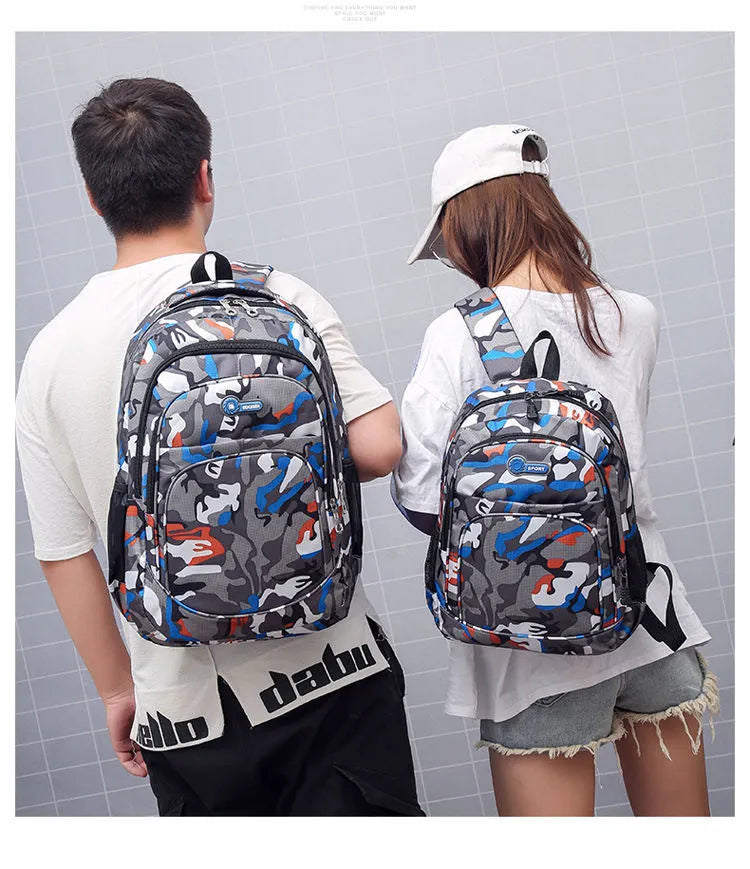 Oxford fabric backpack with breathable shoulder straps and side pockets in multiple colour options