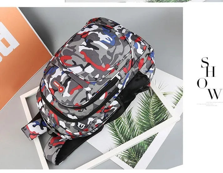 Oxford fabric backpack with breathable shoulder straps and side pockets in multiple colour options