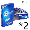 5D Gel Teeth Whitening Strips with mint flavour in photo colour packaging for false teeth and veneers