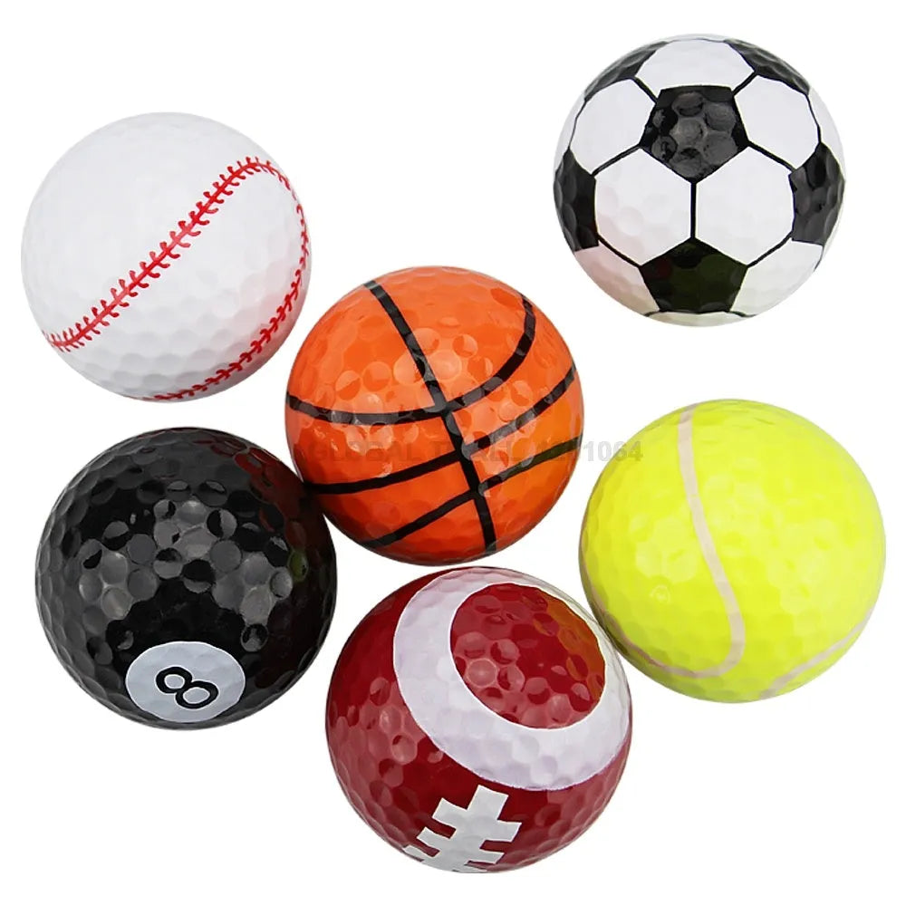 Golf practice ball with seamless dimple design and soft touch Sarin Surlyn cover