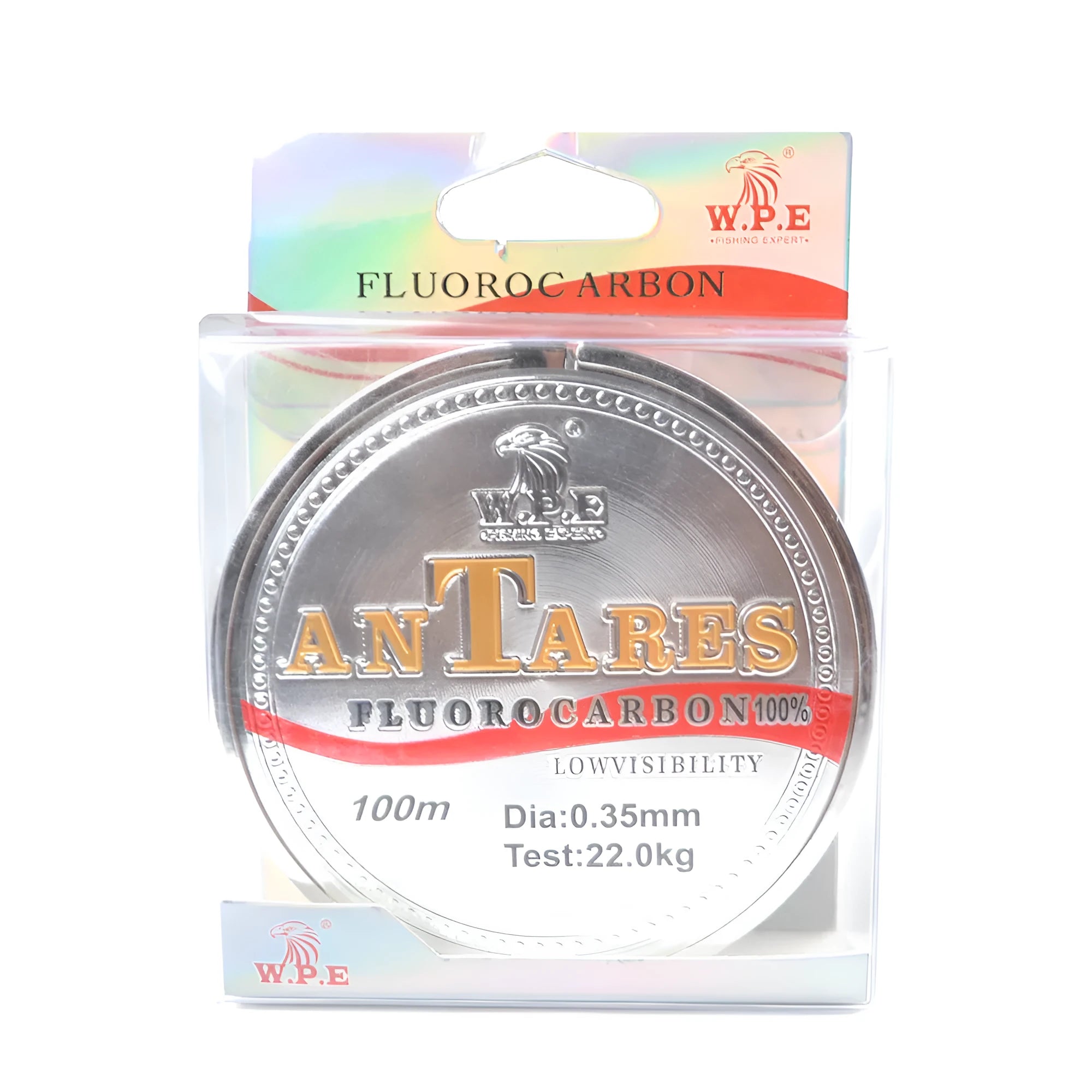Fluorocarbon coated carbon fibre invisible fishing line on a spool, 100m sink line