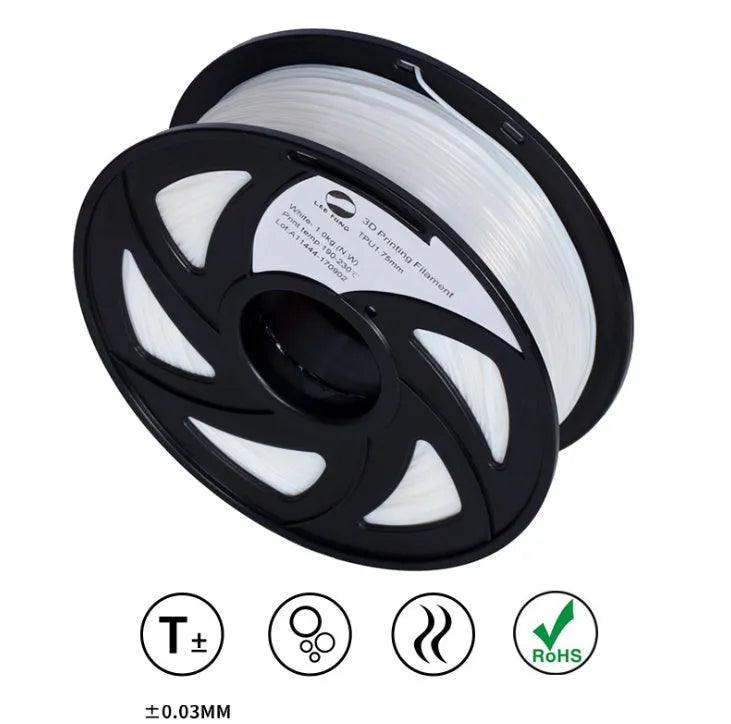 Black TPU filament spool for flexible 3D printing pen consumables