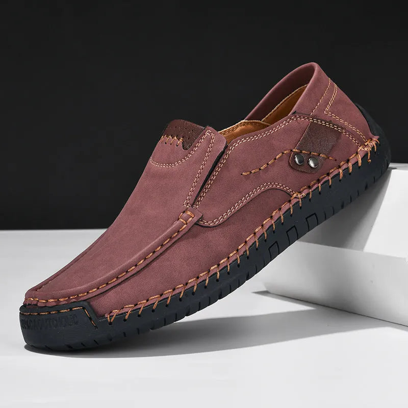 Men's business casual shoes with breathable microfiber upper, round toe, and lace-up closure available in multiple colours