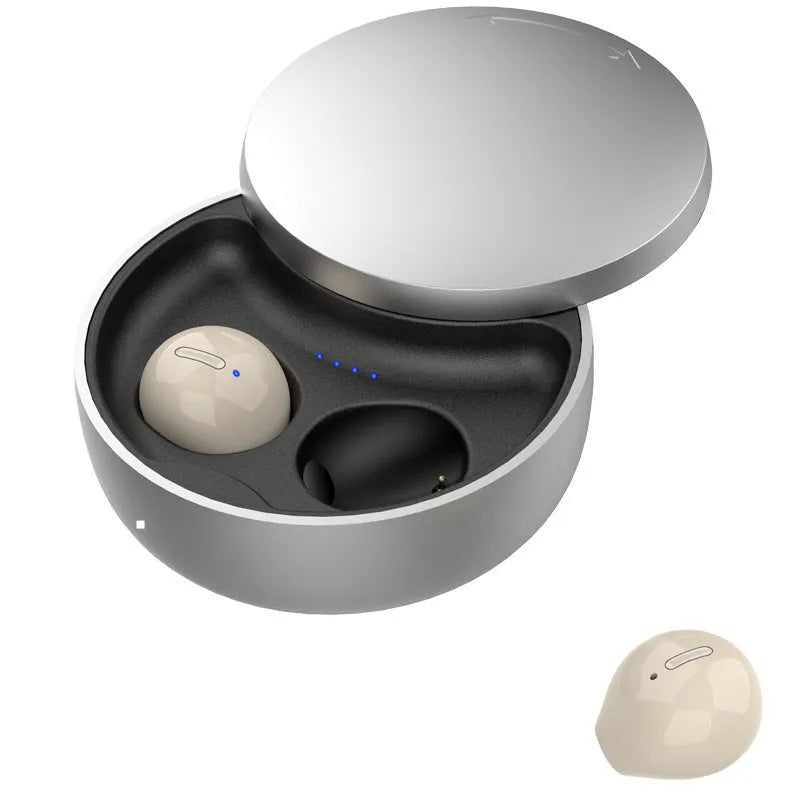 Wireless earbuds Bluetooth 5.0 semi-in-ear headset with charging case in black colour