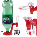 Red plastic Magic Tap soda dispenser attached to 2-litre bottle for push-button pouring