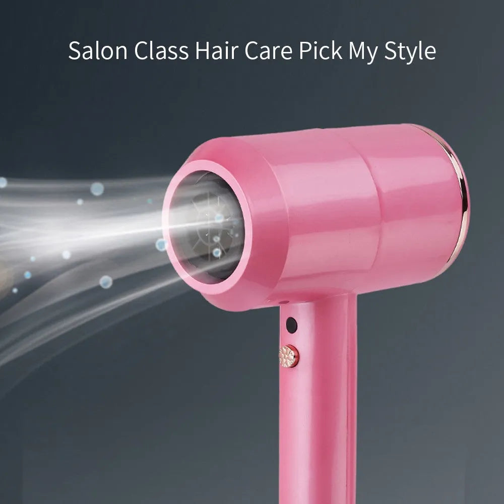 Hotel hammer hair dryer in grey with dual voltage 1800-2000W, three speeds, and two air nozzles plus diffuser