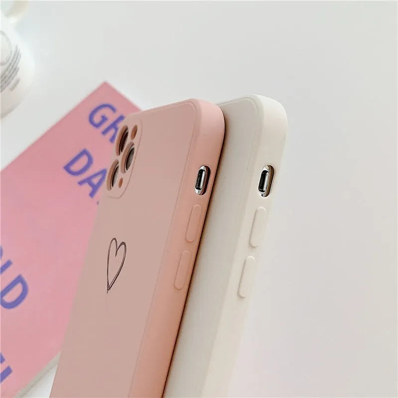 A solid-colour TPU silicone back cover case for Apple iPhone models, shown in multiple colour options.