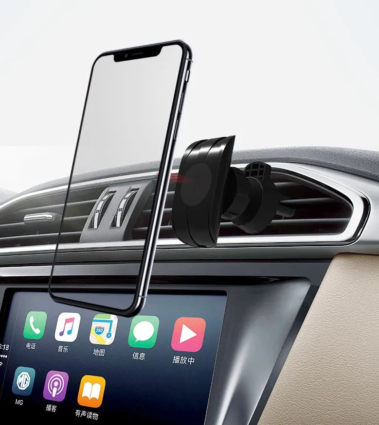 Glory black car phone holder attached to a car air vent