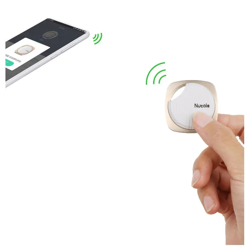 Bluetooth tracker key finder 40x40x7.9mm aluminium alloy polycarbonate shell black champagne