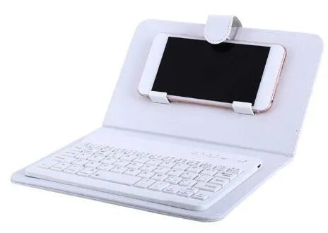 Bluetooth keyboard case protective cover for tablets and mobile phones showing wireless keyboard integrated with device case