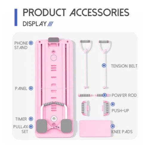 Standard purple household fitness board with automatic rebound abdominal wheel for multi-functional exercise.