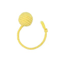 Interactive cat toy ball with rope and internal bell in green, pink, purple and yellow colours