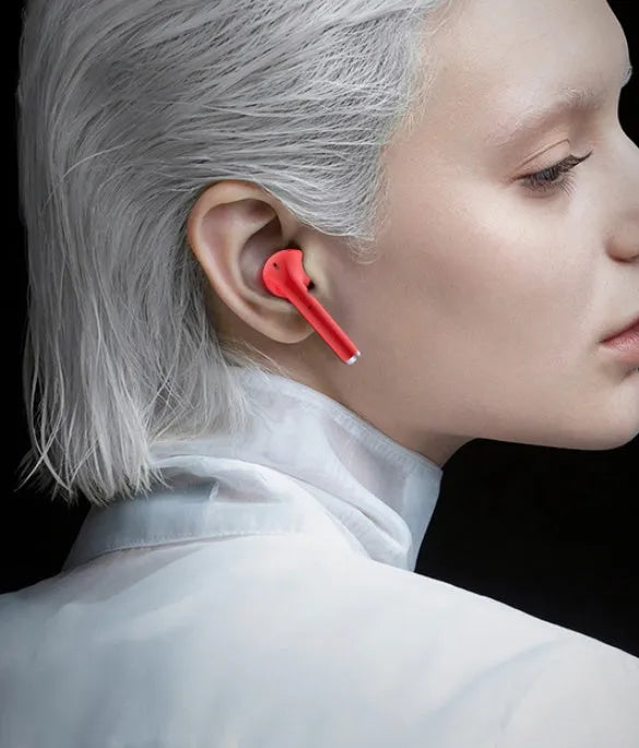 Lipstick-style Bluetooth wireless earphones in black pink purple white colours