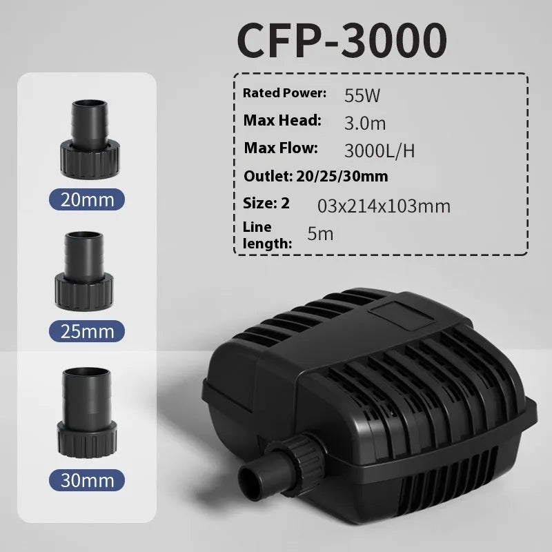 CFP Series horizontal plastic pond filter pump for large flow filtration in fish ponds.
