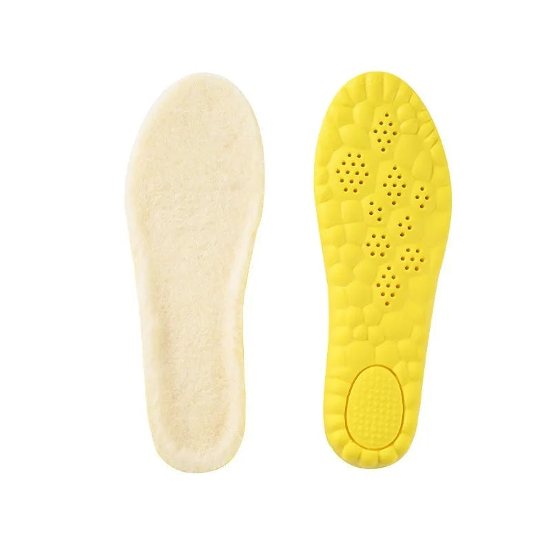Wool fleece lined cloud height increasing insole in warm winter style, available in 1.5cm to 3.5cm heights, sizes 35-46