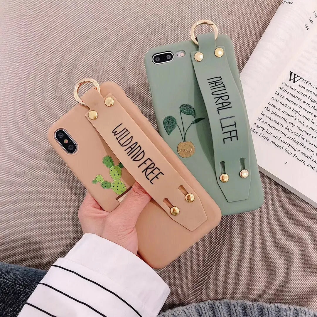 Green graffiti design wristband holder back cover case for iPhone 11 Pro Max