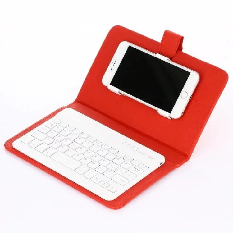 Bluetooth keyboard case protective cover for tablets and mobile phones showing wireless keyboard integrated with device case