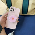 Cute flower phone case in pink soft silicone for iPhone with floral print design