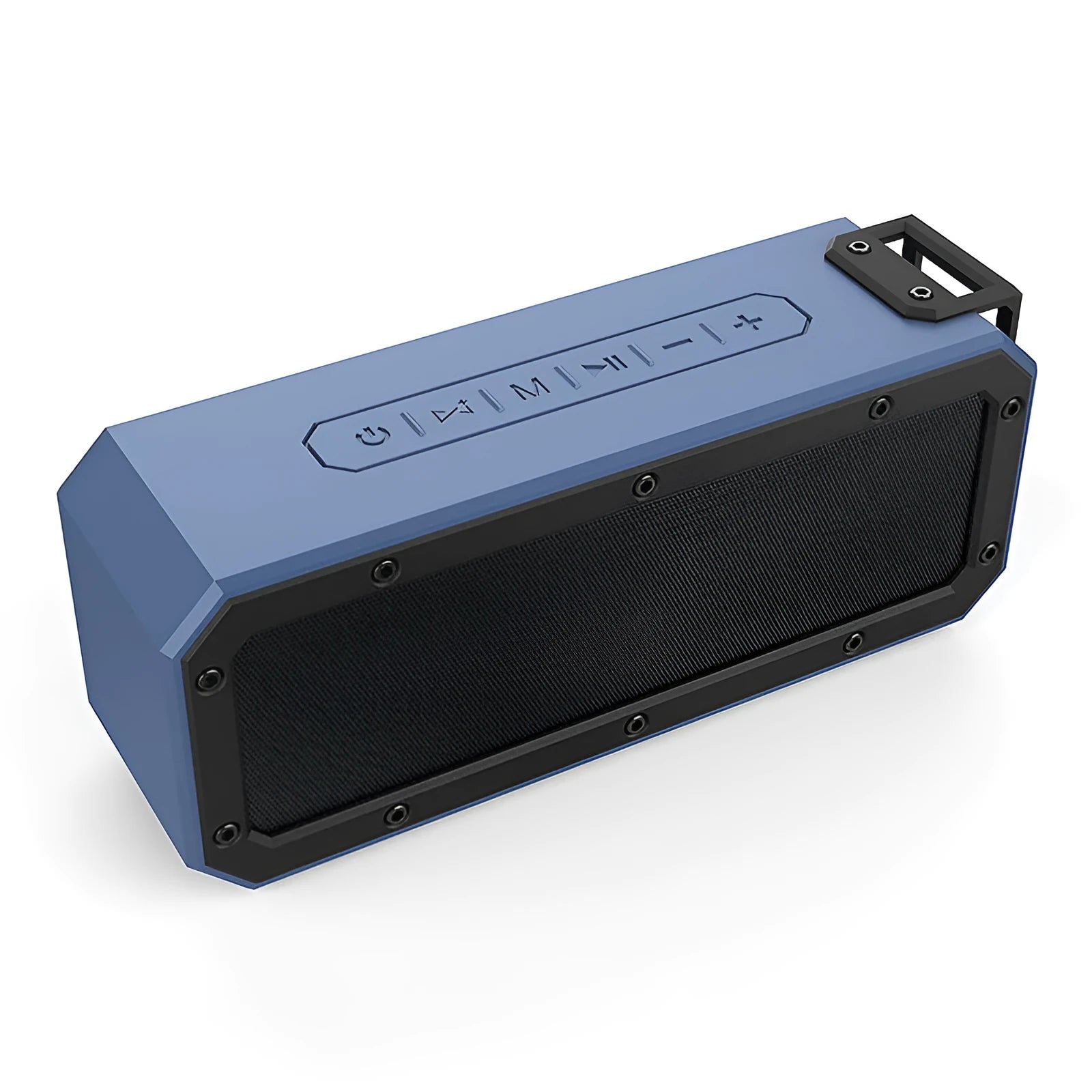 Black X3 PRO waterproof Bluetooth speaker with a climbing rope handle, showing front grill and control buttons.