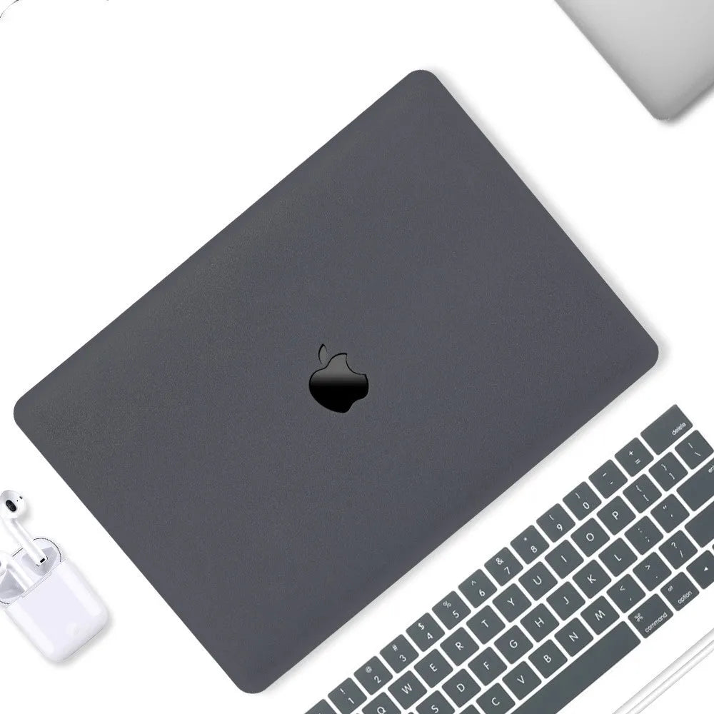 Compatible MacBook Pro protective shell with thin design, mini buckle, and keyboard film in black