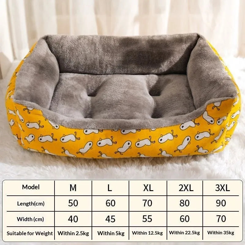 Thickened pet bed in Nordic Style Gray for dogs and kittens, all seasons, available in sizes L to 3XL