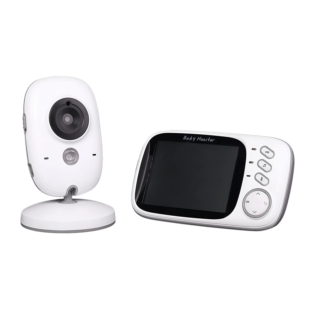 VB603 digital wireless baby monitor with camera, 3.2-inch colour parent unit, and power adapters
