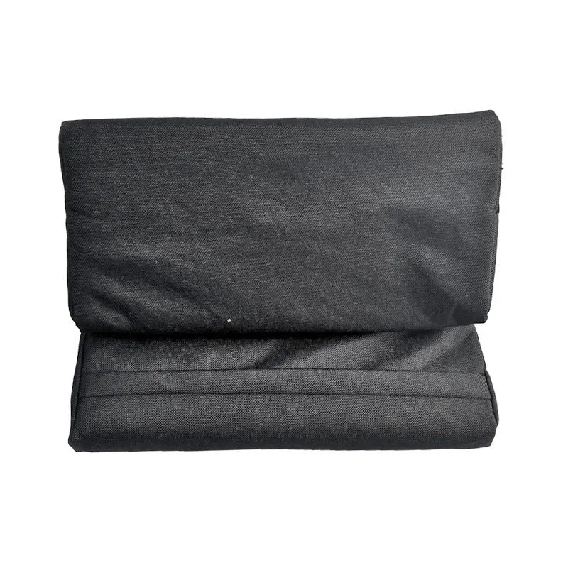 Candy-shaped tablet and phone support pillow with slow rebound fill, beige colour, on a bed
