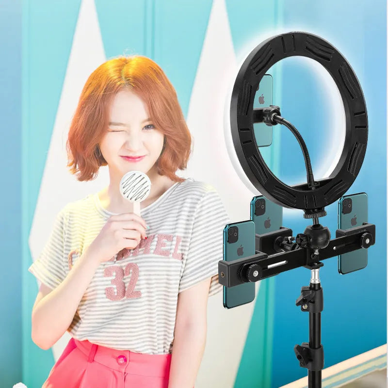 10-inch smartphone ring fill light with metal mounting bracket for photography